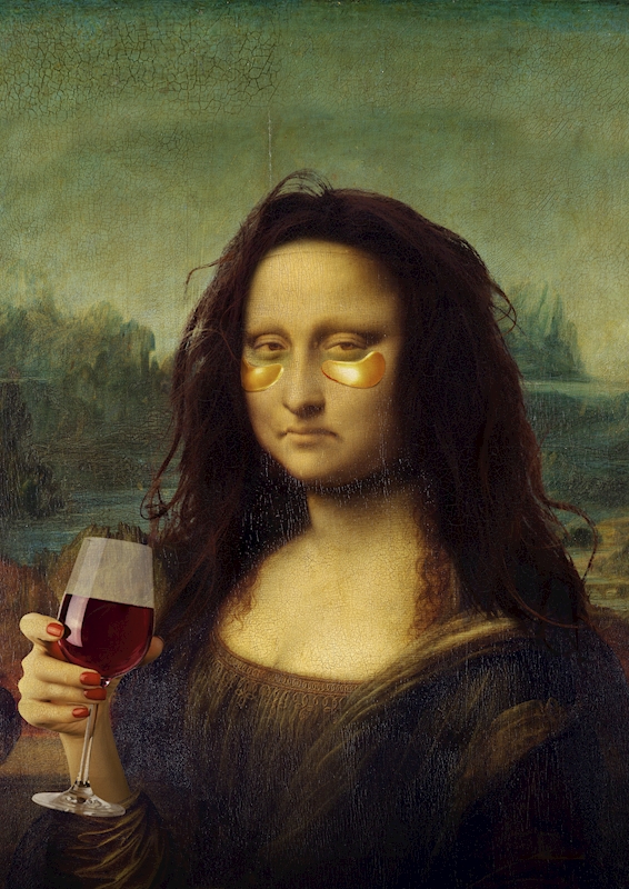 MADSAKI「Coffee Break Drawing of Mona Lisa_P」シルク