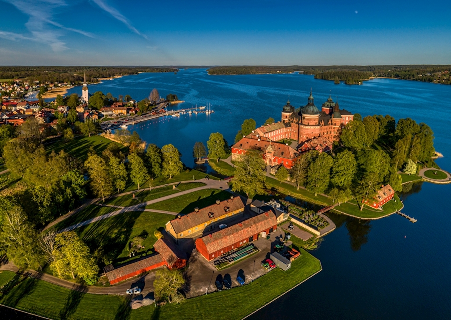 Gripsholm Slot ved solnedgang