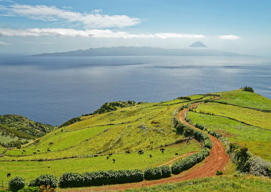 Azoren - Blick zum Vulkan Pico