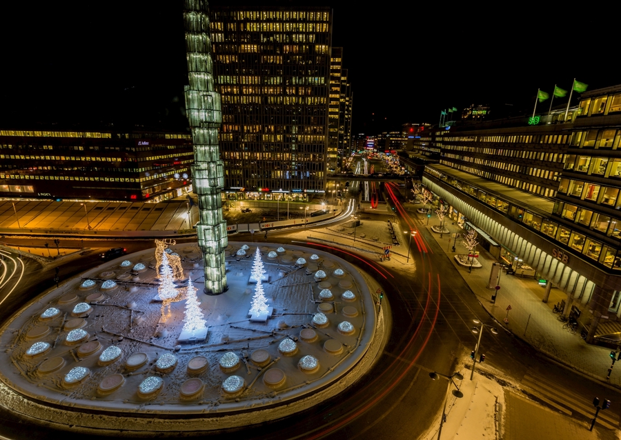 Vinter over Sergels torg