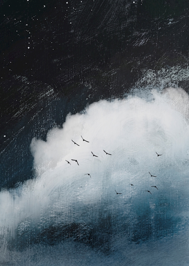 Night Sky with Cloud and Stars