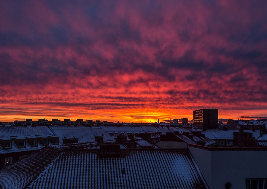 Winterliche Dächer in Malmö