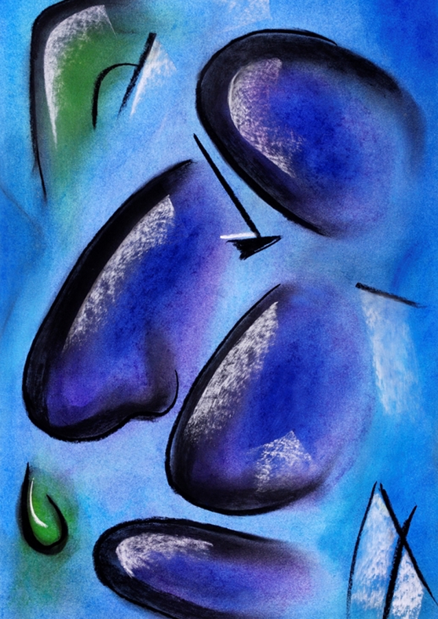 Abstraktes Gesicht - Pastell