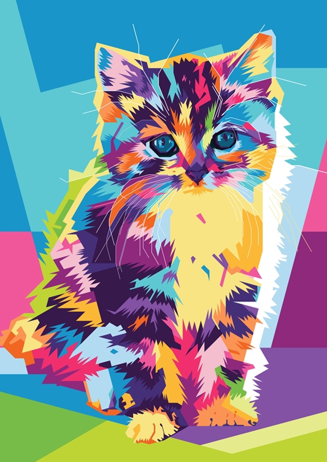 Cat Pop Art WPAP