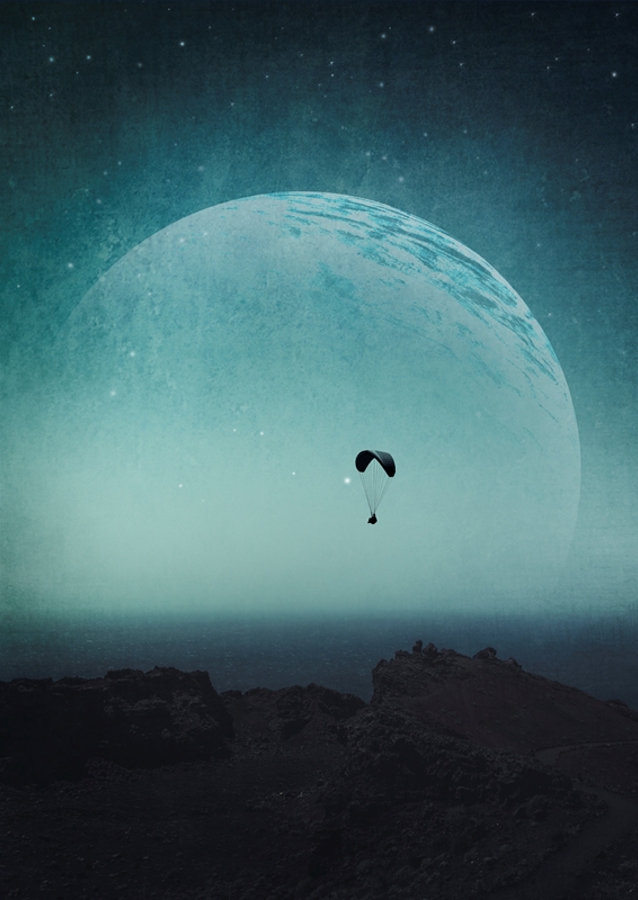 Éjszakai repülés siklóernyős fantázia