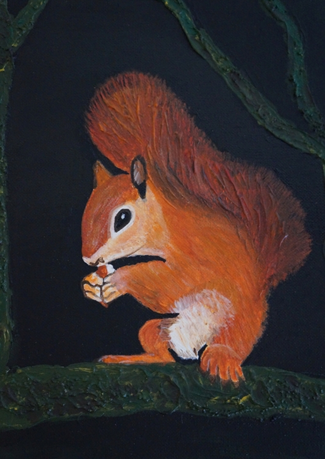 Squirrel with nut