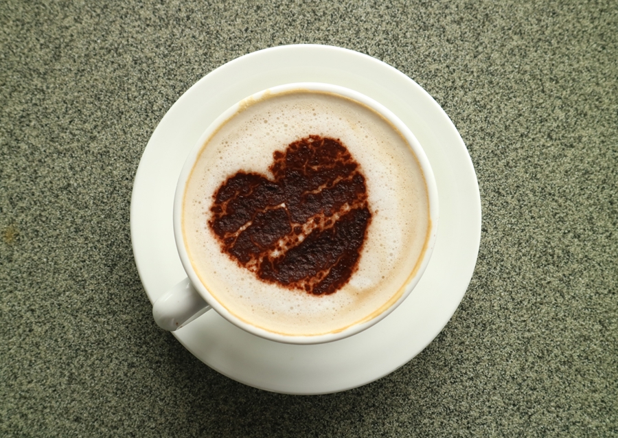 Cappuccino latte art hjerte 