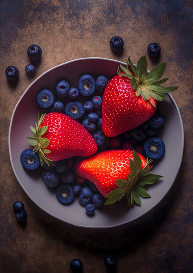 Ein Teller voller Beeren