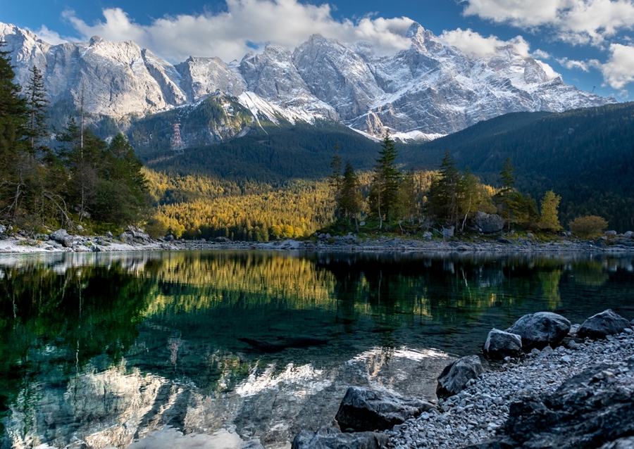 Zugspitze ved Eibsee i Bayern
