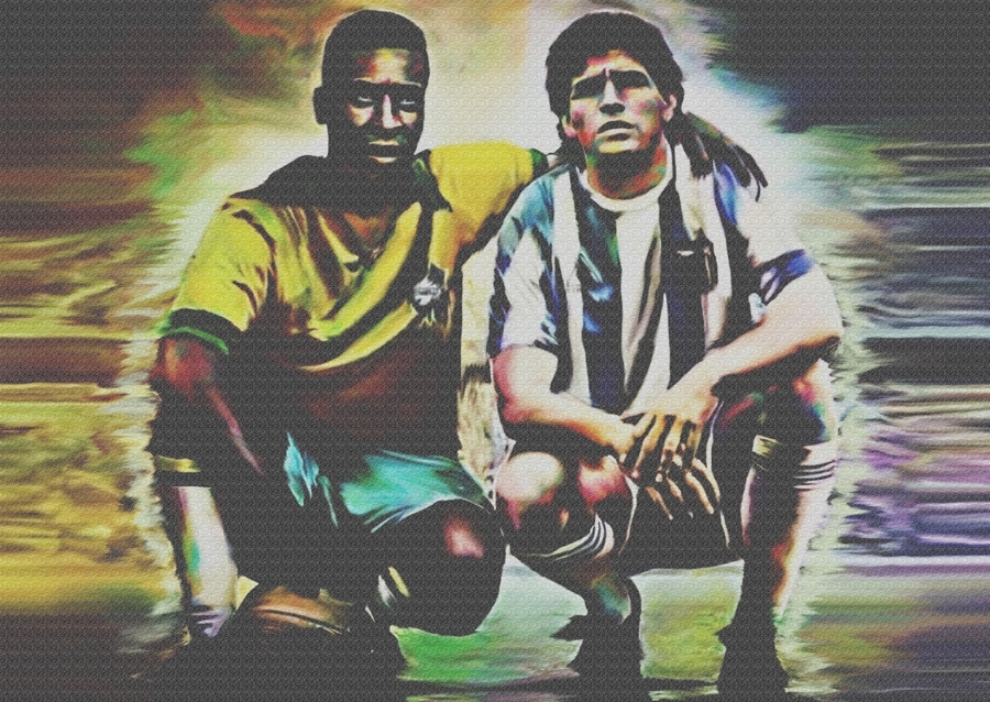 Maradona avec Pelé