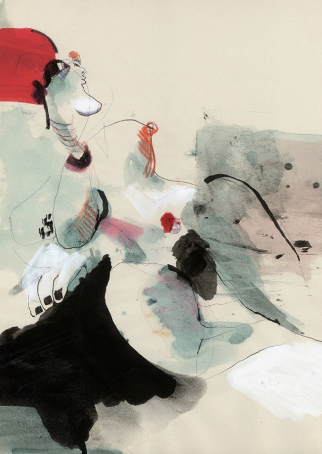 Nu féminin - croquis à l’encre