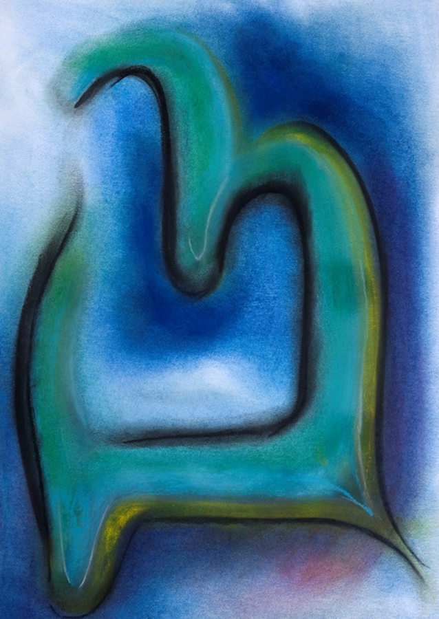 Abstrakte Formen - blau - grün