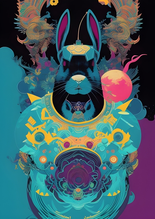 Année colorée du Lapin 08