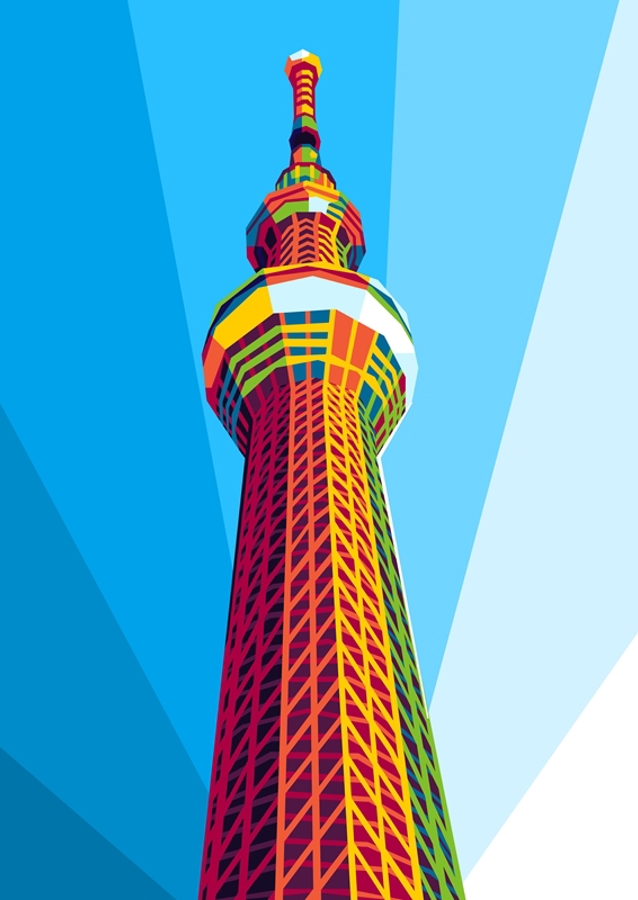 Tokyo Skytree Tower Pop Art