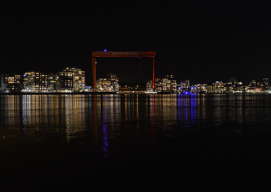 Eriksberg de nuit (Göteborg).