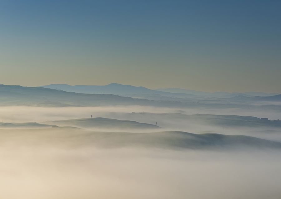 Lever de soleil en Toscane