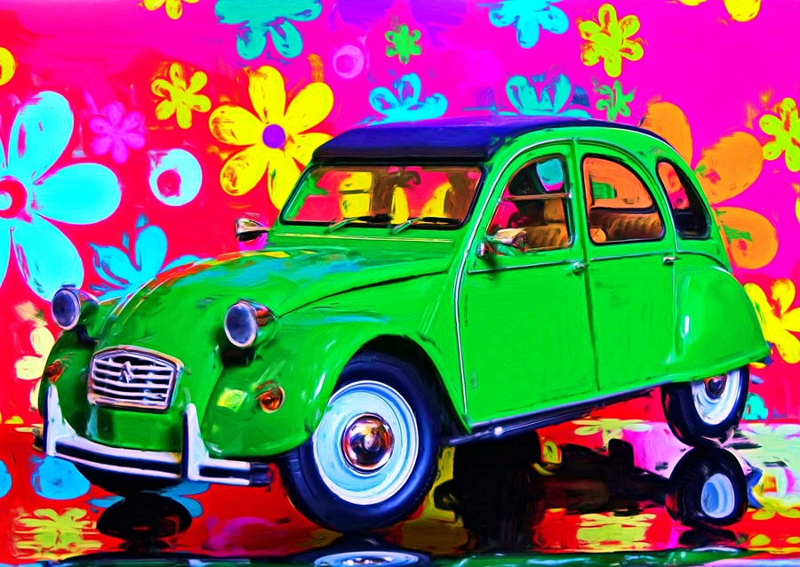 Surréaliste - 2CV verte