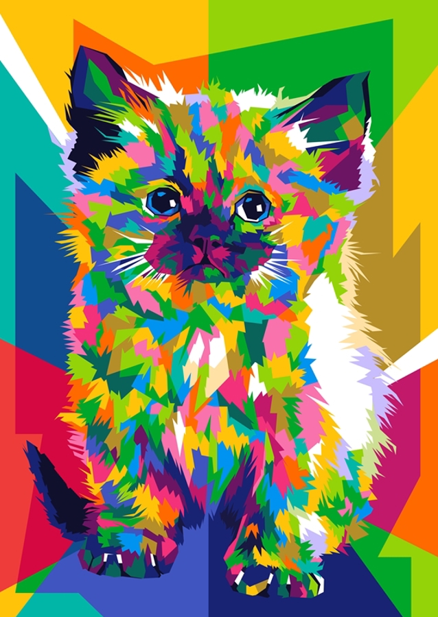 Kočka WPAP Pop Art