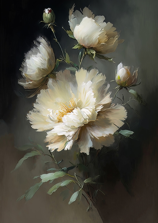 Bílá jarní květina Kresba