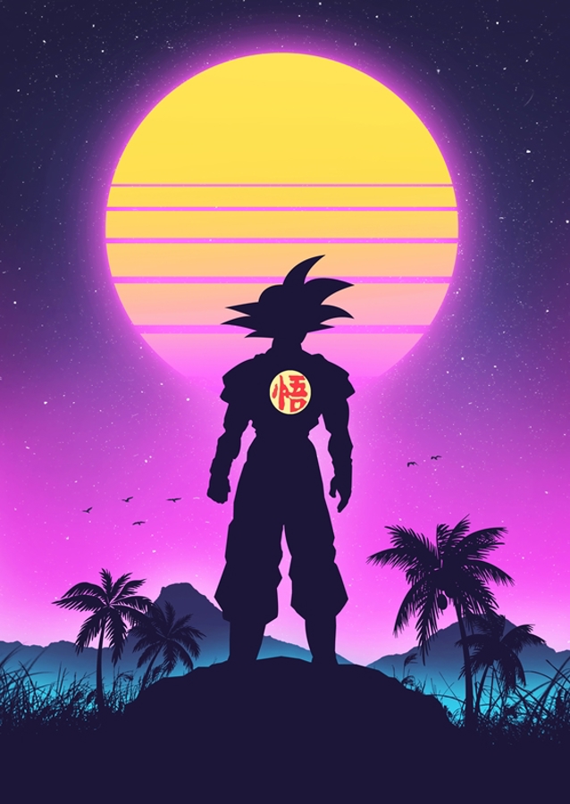 Goku Retro Synthwave Anime