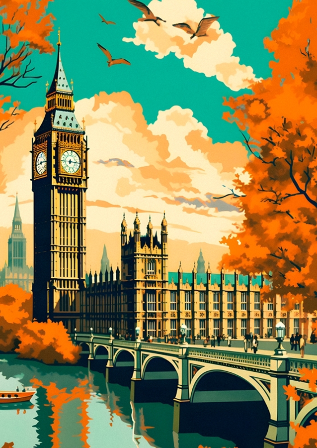 Vintage London reseaffisch