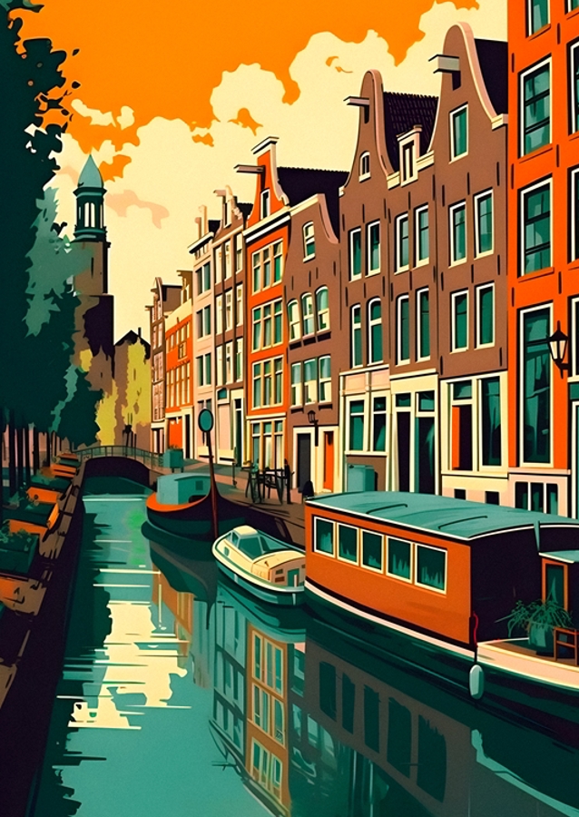 Amsterdam Illustration Poster