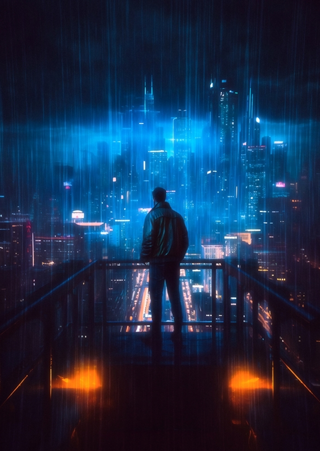 Un héroe te espera - Neon Cityscape