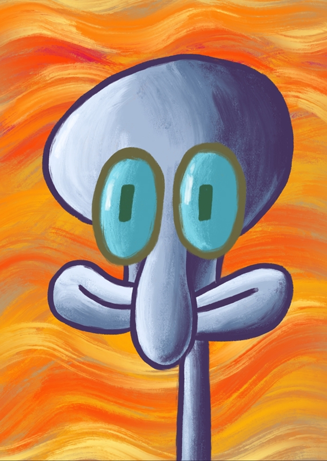 squidward funny painting