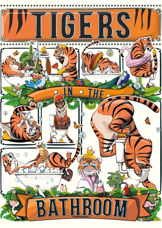 Tiger im Badezimmer