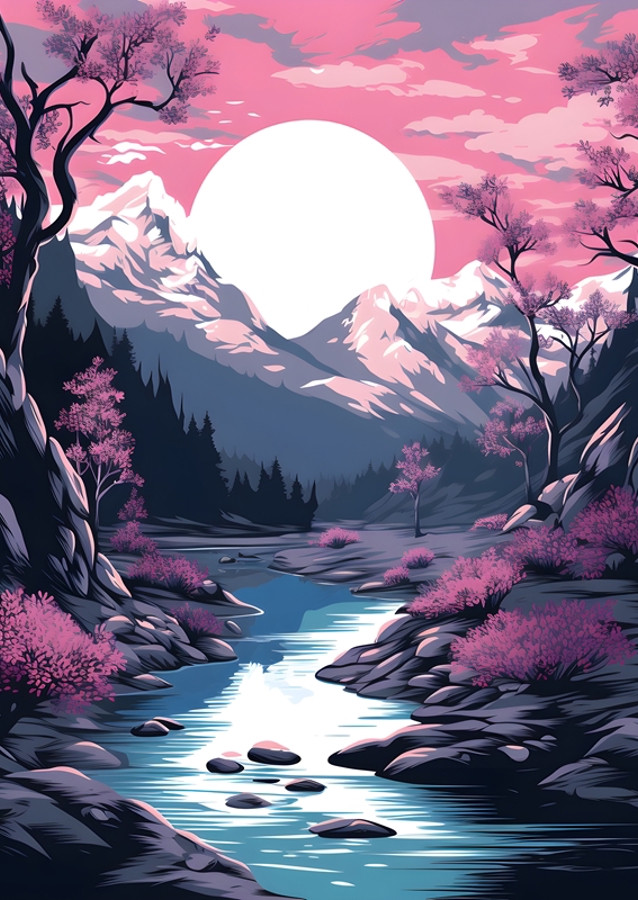 Třešňové květy Řeka Japonsko