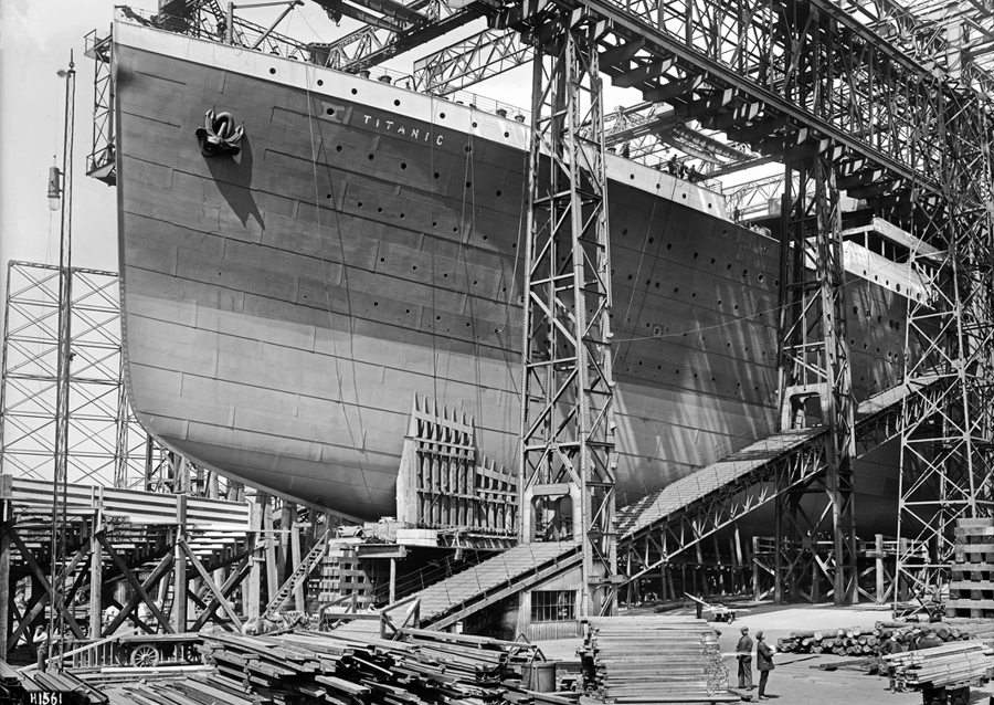 RMS Titanic in Arrol Gantry
