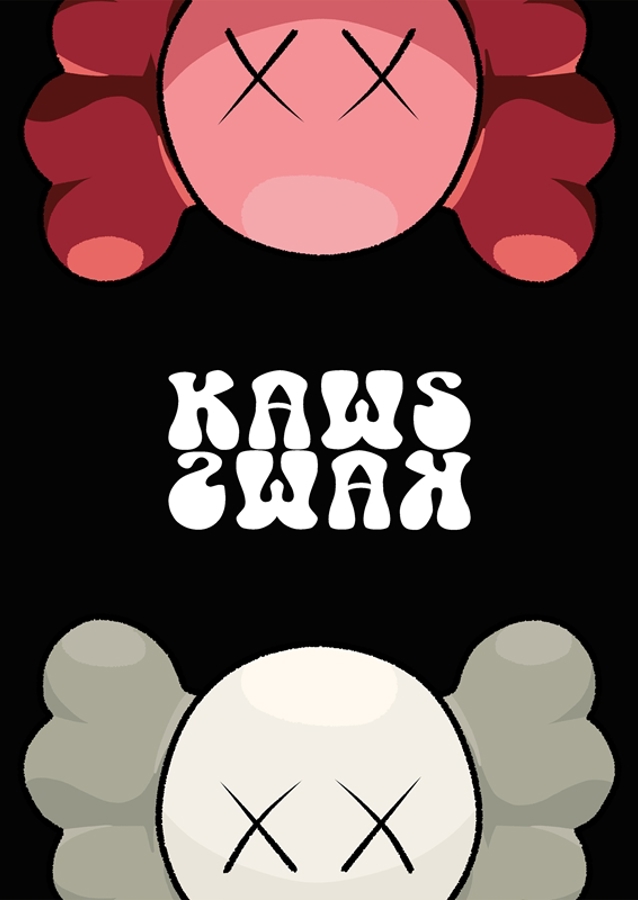 red white kaws