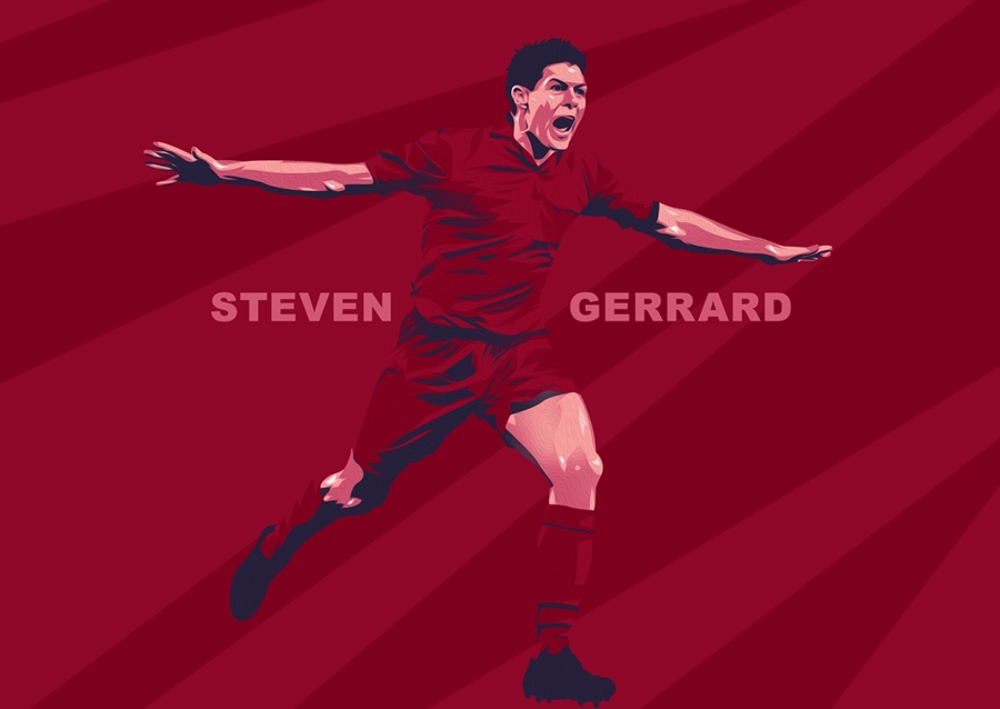 Steven Gerrard in Vektorgrafiken