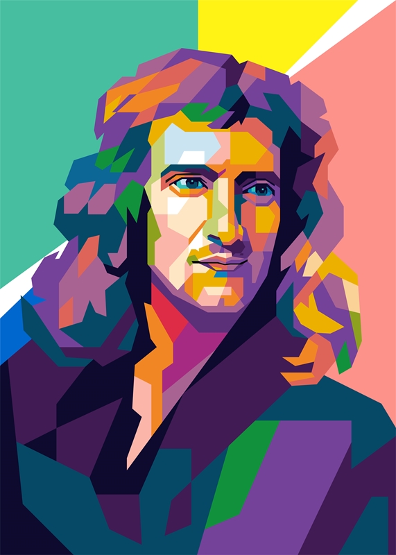 「NEWTON PORTRAITS」 Isaac Newton Portrait Matte Vertical Poster – Science Geek
