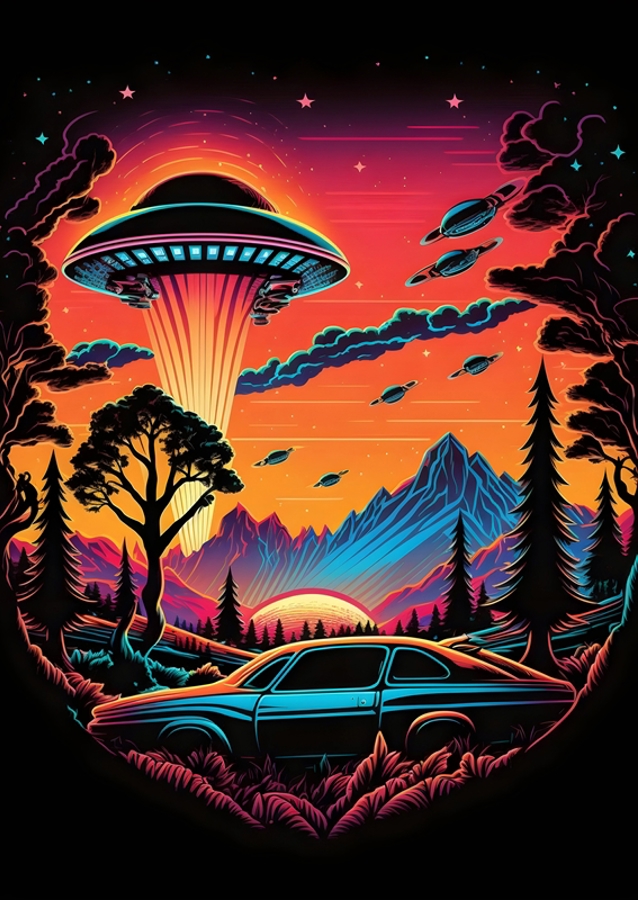 Ufo Spaceship in the Forest