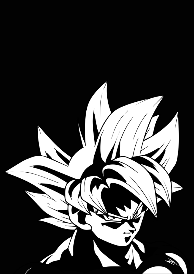 Goku Black and White