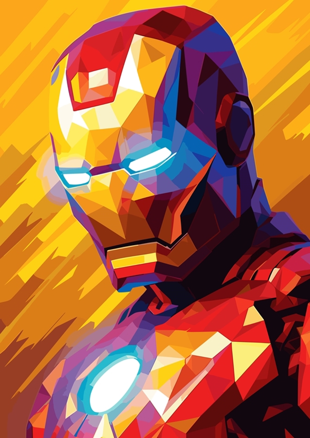 Iron Man Marvel Pop art WPAP