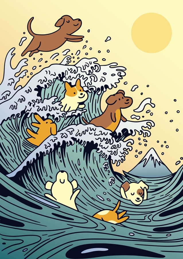 Legrační psi na vlně