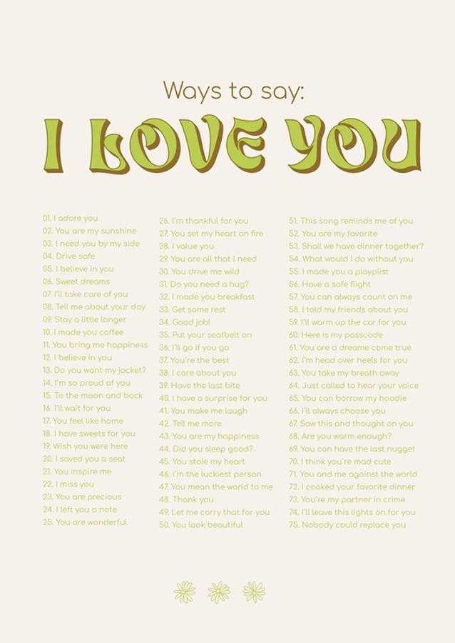 Ways to say I love you - green