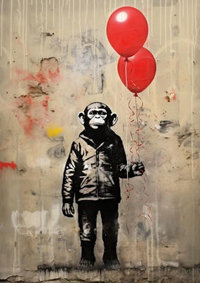 Banksy ポスター Banksy バンクシー モンキーヘッドフォン 猿 ポスター 選べる2