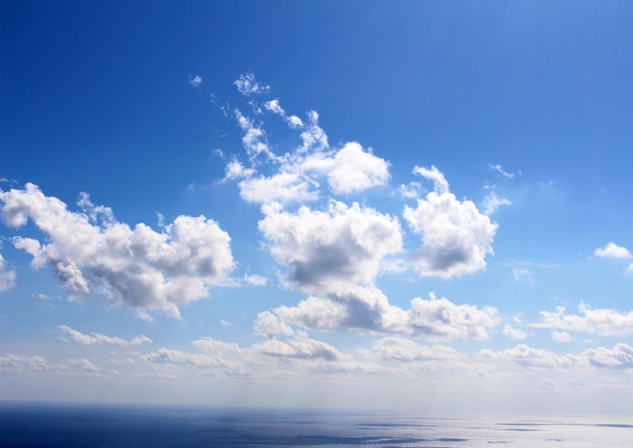 Obloha Slunečno Mraky Moře Léto