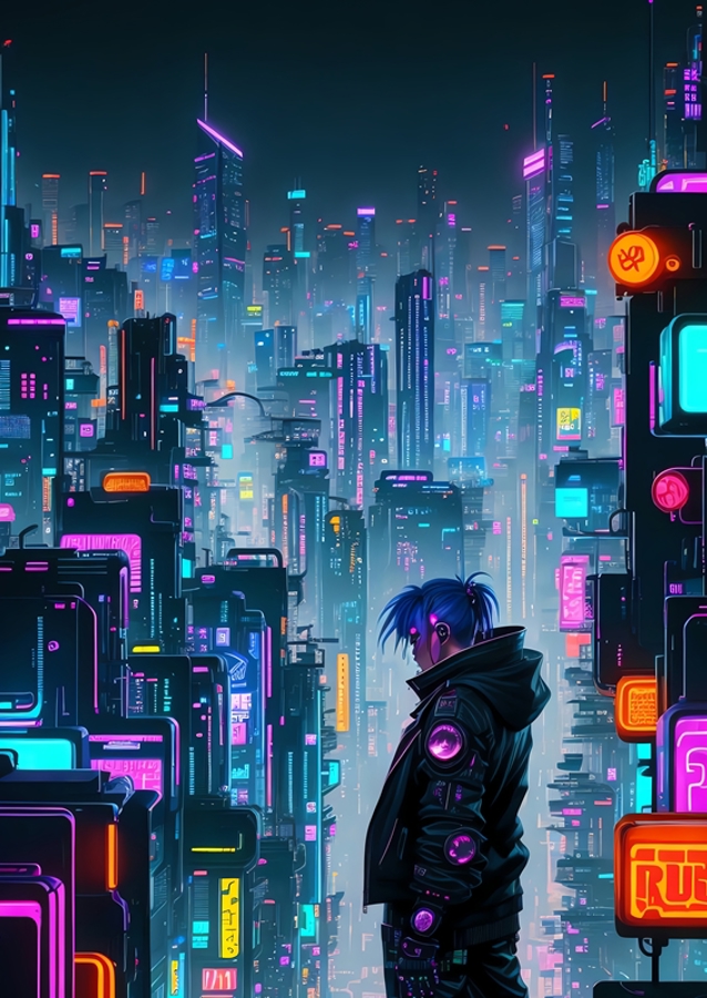 Fantastisk cyberpunk by