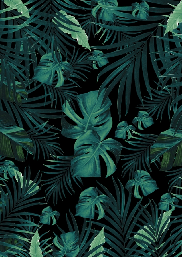 Tropiska djungelnattblad 