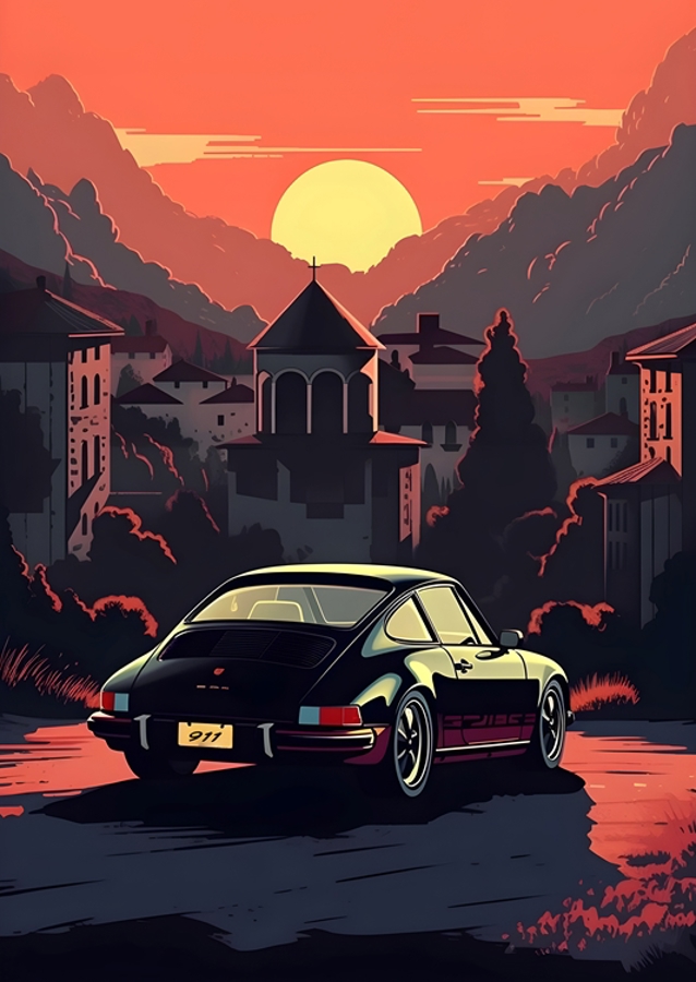 Porsche 911 Italian Landscape