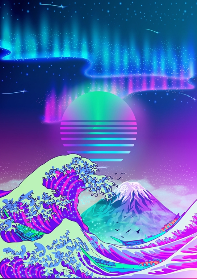 GREAT WAVE off KANAGAWA AURORA