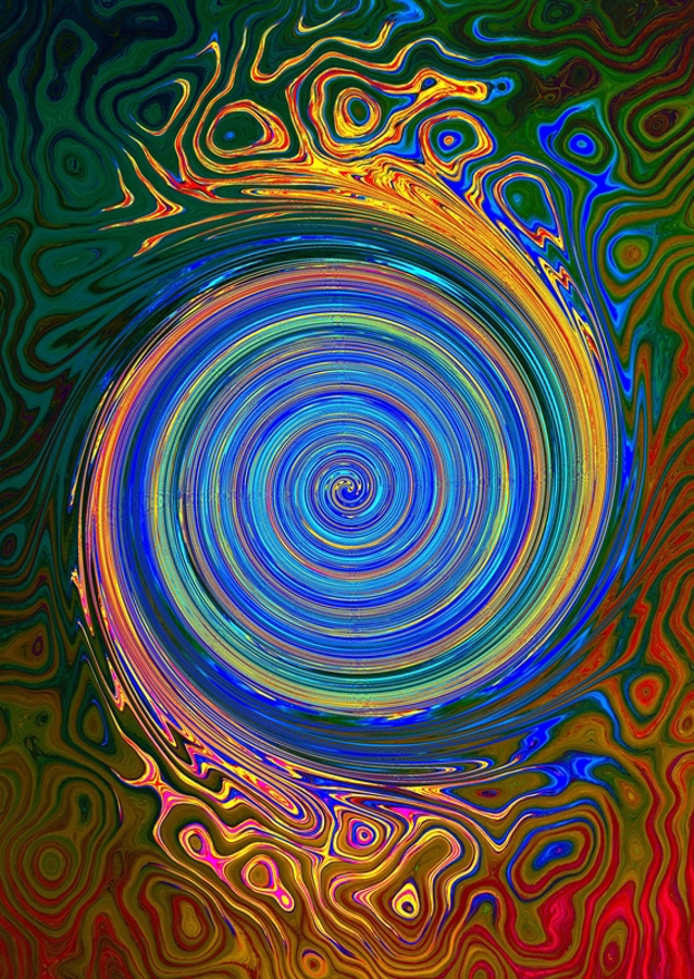 Peonza de colores arremolinados 