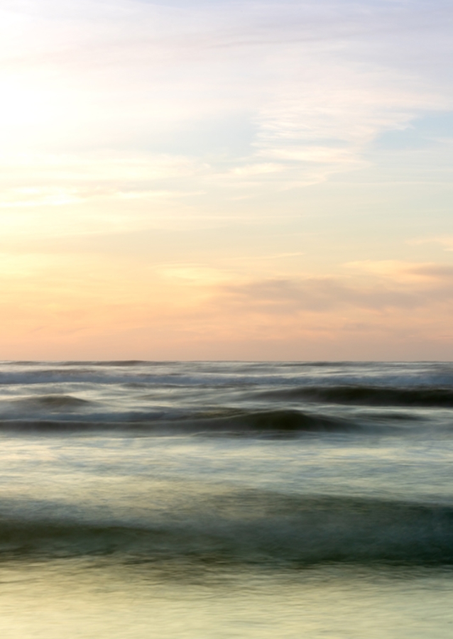 Sunset at the Sea with waves