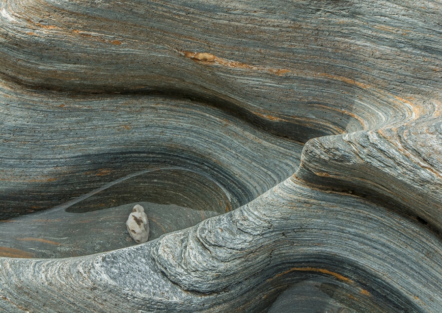 water-polished stone slab