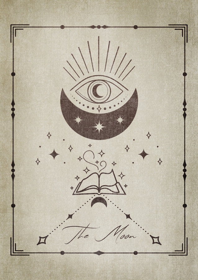 Vintage Mond Tarotkarte