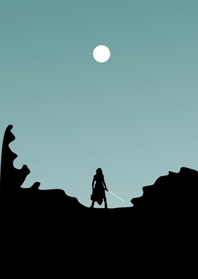 Paisaje minimalista de Star Wars